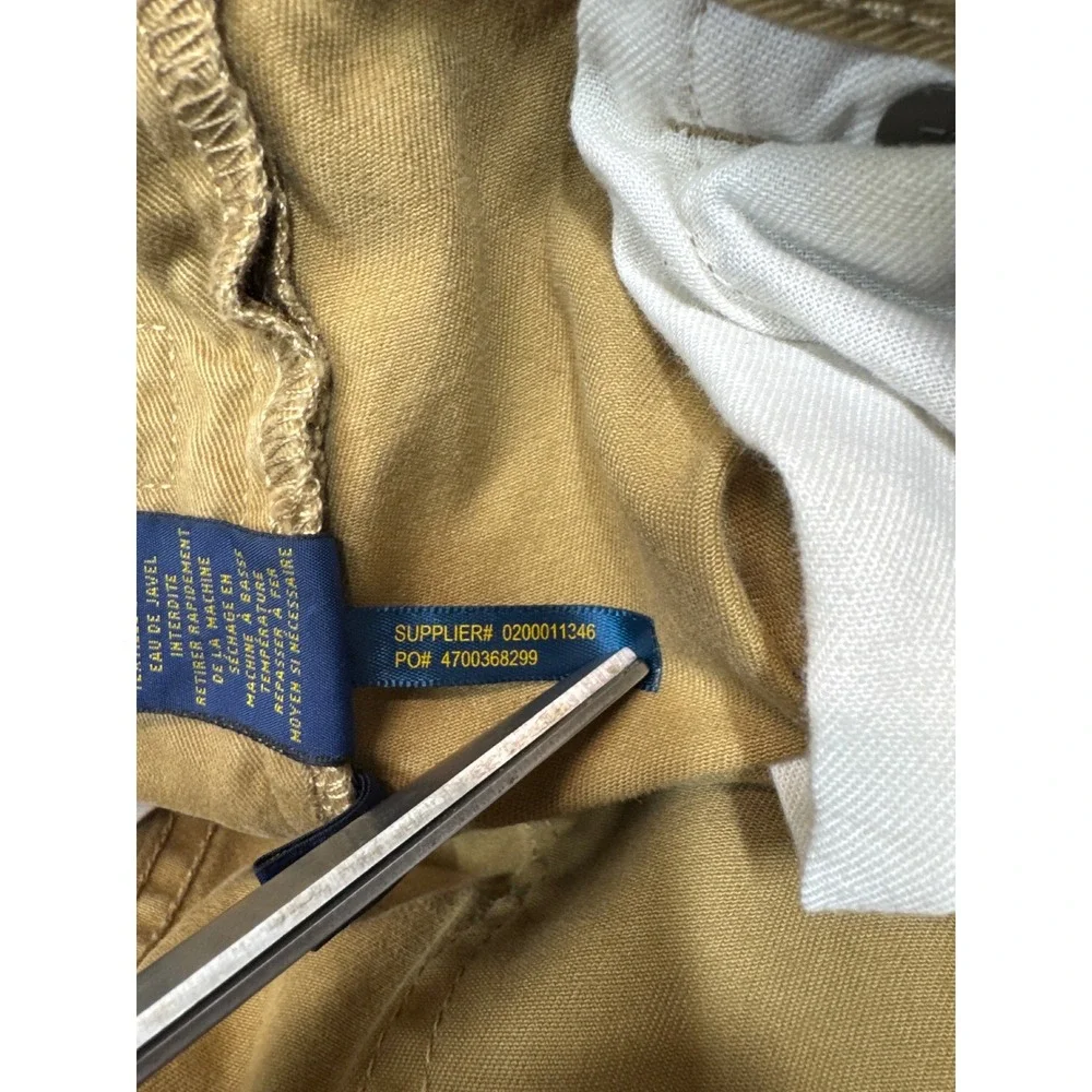 Polo Ralph Lauren Mens 32x30 Tan Khaki Cotton 5-Pocket Straight‎ Leg